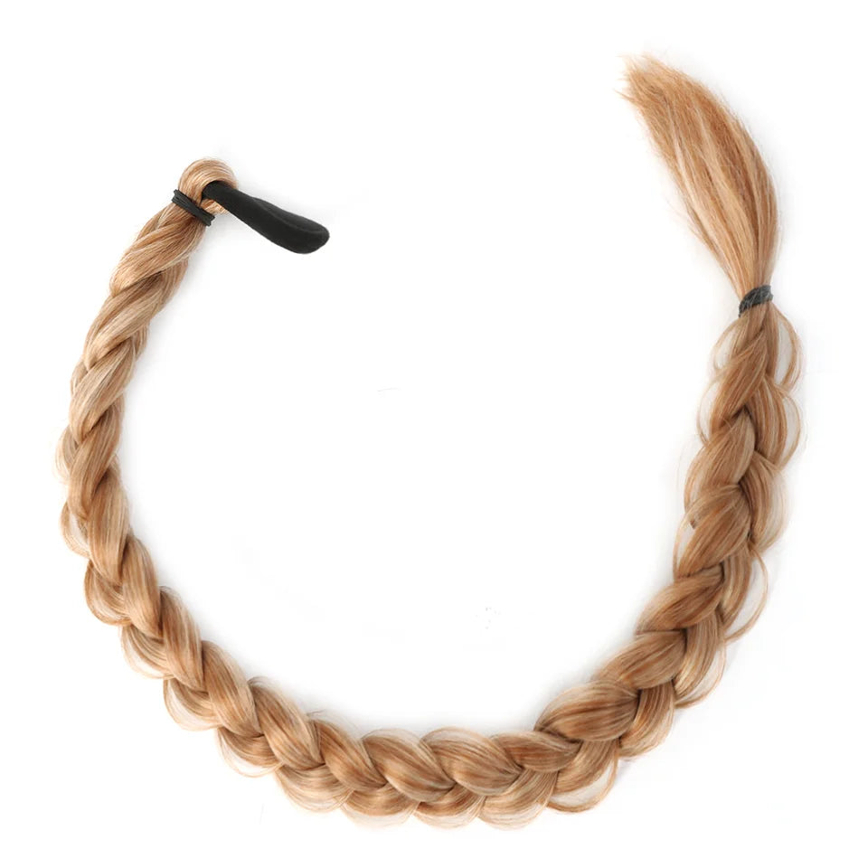 Braided horsehair extensions by Corporación Turística, showing the textured, woven hair strands in a close-up view.