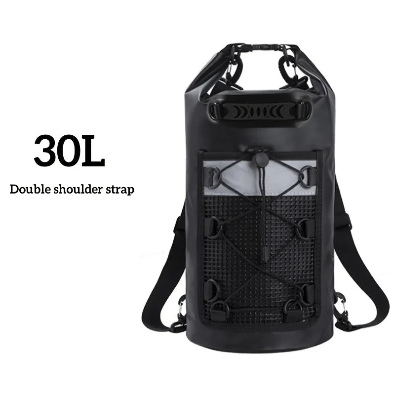 Yellow 40L waterproof dry bag by Corporación Turística, suitable for kayak, swimming, and beach activities.