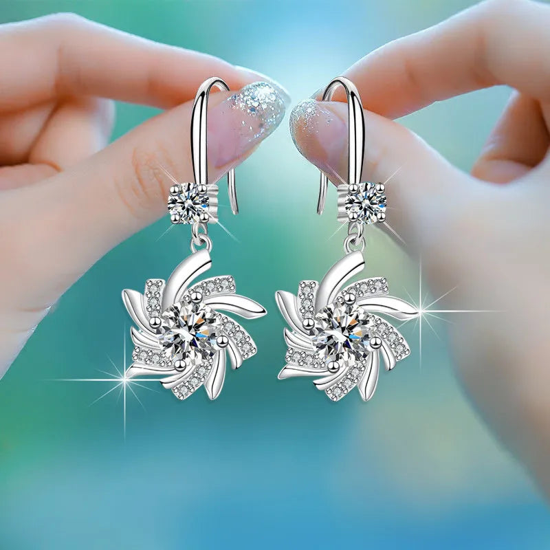 Elegant water drop-shaped cubic zirconia earrings for women, featuring sparkling gemstone details for a stylish look.