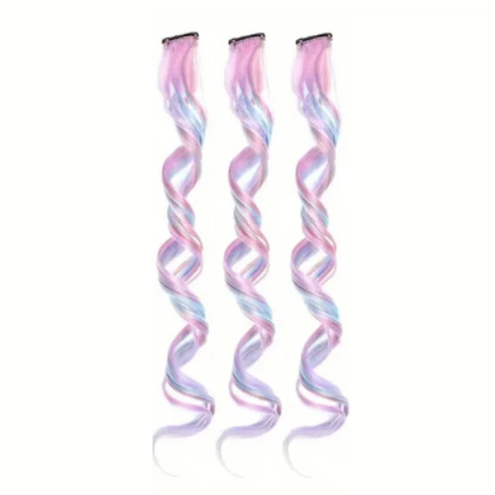 Set of 3, 5, 8, or 10 hair extensions for women by Corporación Turística, shown in natural hair colors and textures.