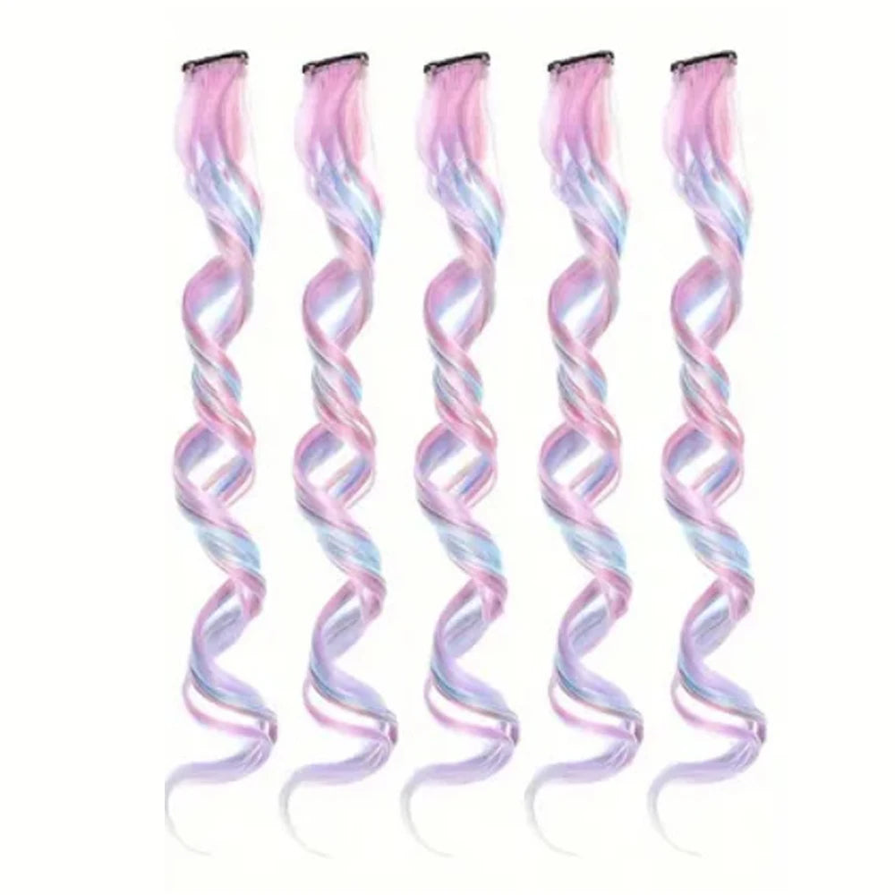Set of 3/5/8/10 hair extensions for women by Corporación Turística, showing long, natural-looking hair extensions in various shades.