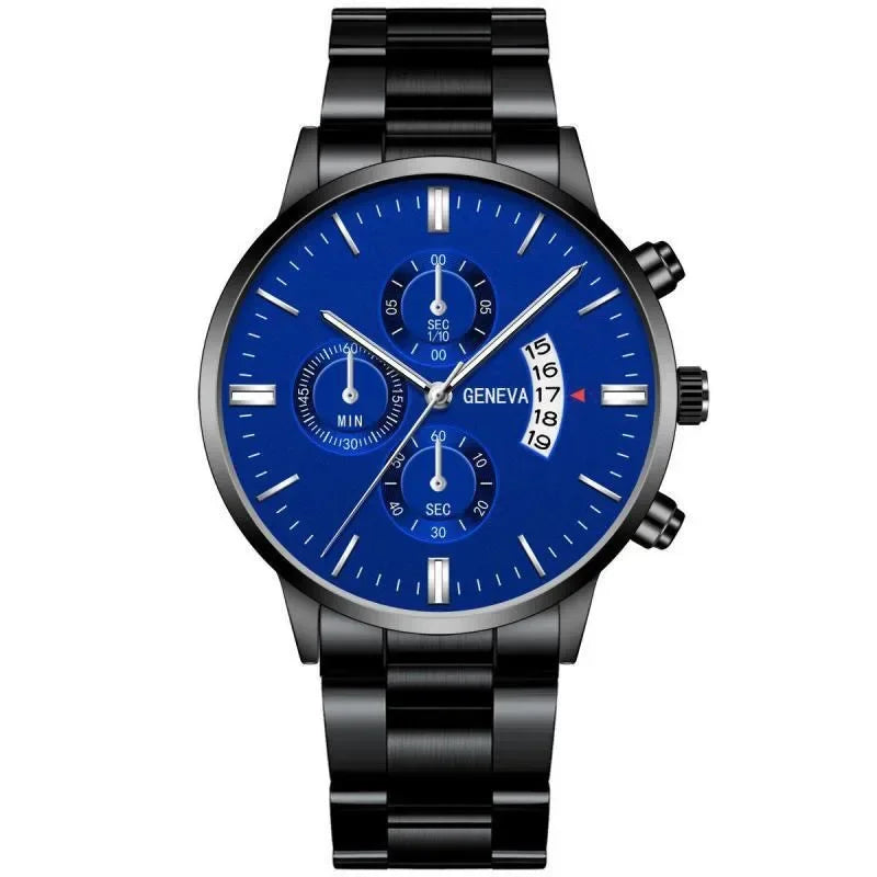 Elegant quartz watch and bracelet set by Corporación Turística, featuring a sleek design with matching accessories.