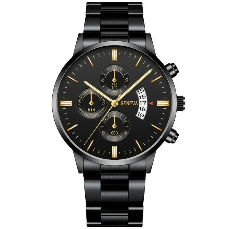 Elegant Corporación Turística quartz watch with matching bracelet set, featuring a sleek design and stylish metallic finish.