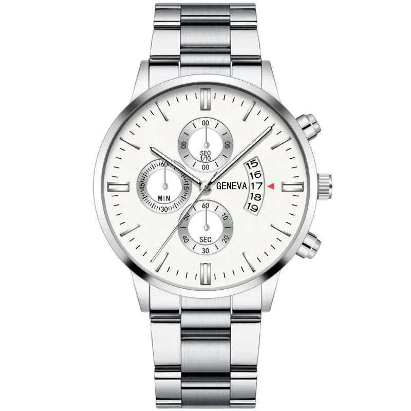 Elegant quartz watch and matching bracelet set from Corporación Turística, featuring a sleek design and stylish accessories.