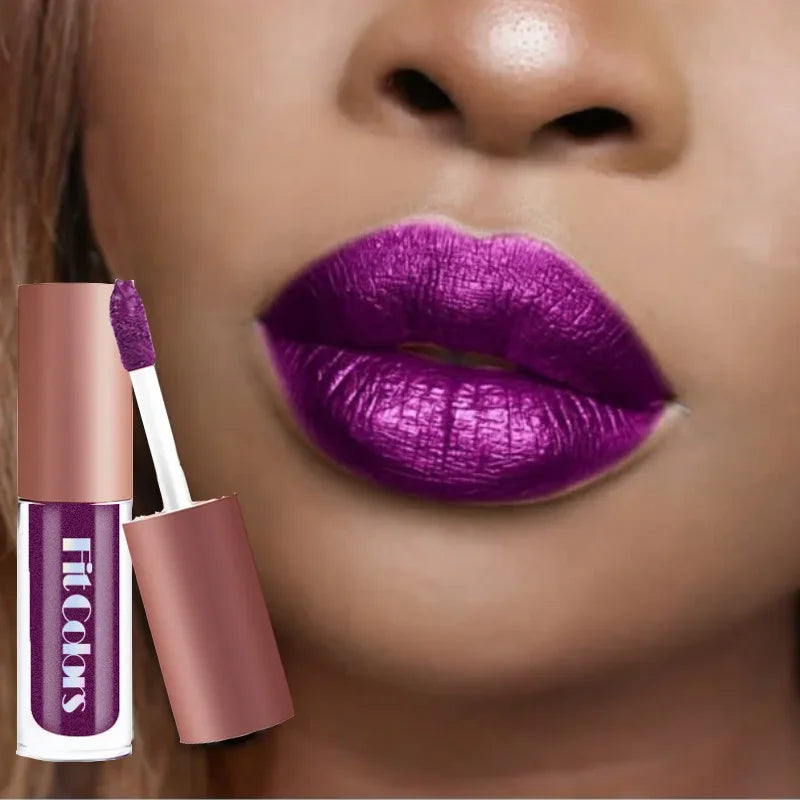 Set of four metallic lipstick shine cups with non-stick coating, by Corporación Turística, featuring glossy and durable design.