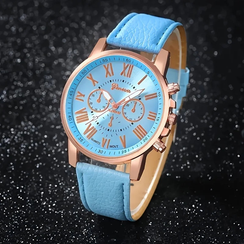 Fashion quartz watch and jewelry set from Corporación Turística, featuring a stylish watch and matching accessories.