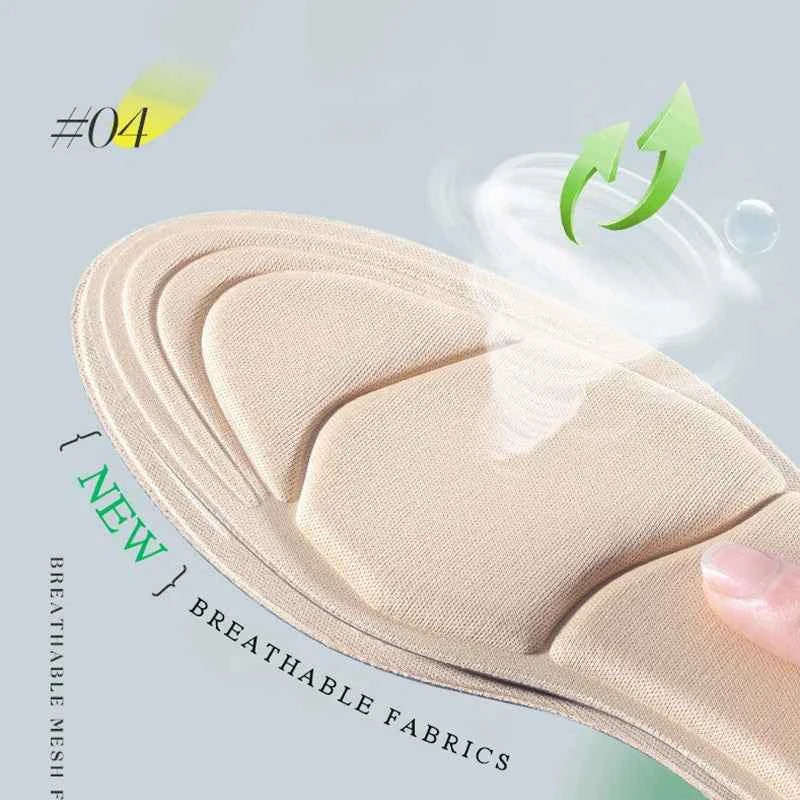 Four pairs of black memory foam insoles for women's shoes, size EU 35-39, from Corporación Turística, shown in the image.