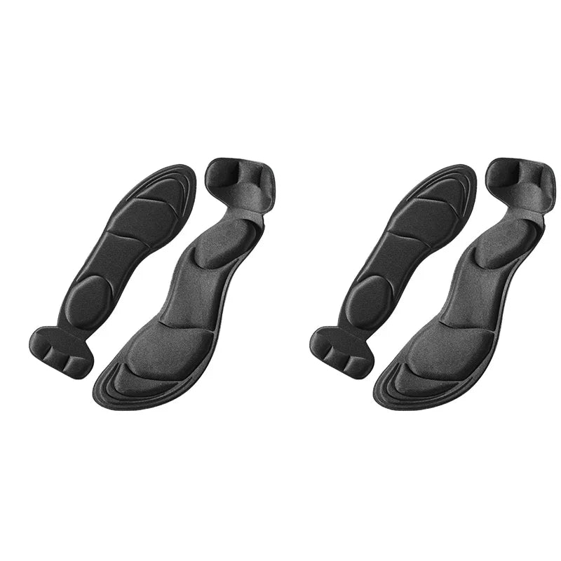 Four pairs of black viscoelastic foam insoles for women, suitable for shoes, by Corporación Turística.