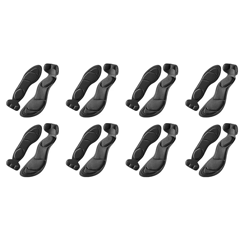 Set of four black memory foam insoles for women, compatible with EU sizes 35-39, designed for added comfort in shoes.