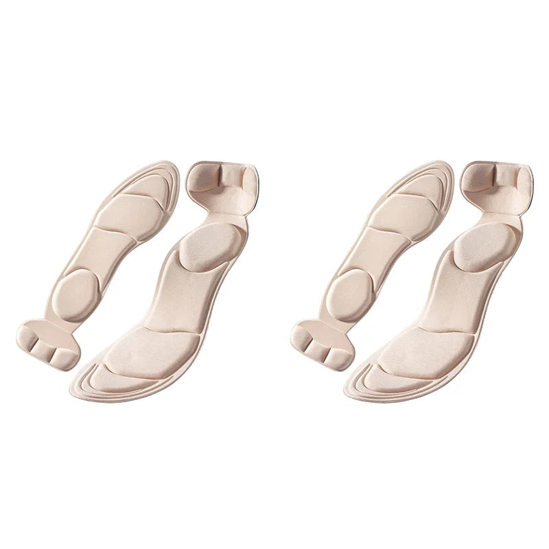 Four pairs of black memory foam insoles for women's shoes, size EU 35-39, from Corporación Turística.