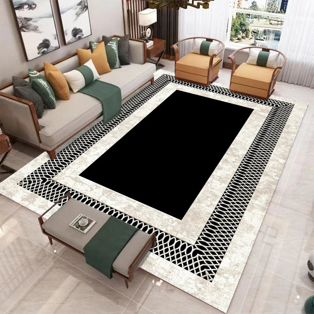 Luxury Nordic geometric rug by Corporación Turística, showcasing a modern pattern in soft, plush fabric for stylish home decor.