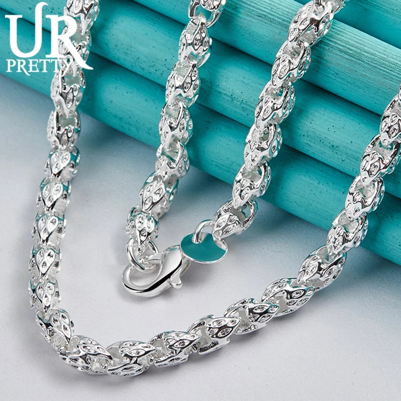Sterling silver URPRETTY beaded necklace with a 50cm chain, featuring a stylish design from Corporación Turística.
