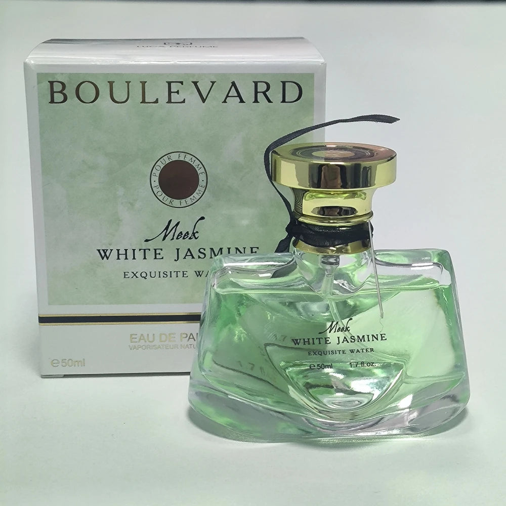 Luxury jasmine nocturne perfume spray in a sleek design, 50ml from Corporación Turística, elegant floral fragrance in a stylish bottle.