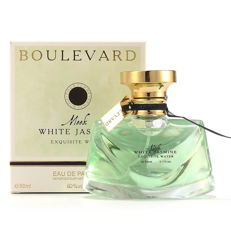Luxury jasmine nocturne perfume spray in 50ml bottle with elegant design by Corporación Turística.