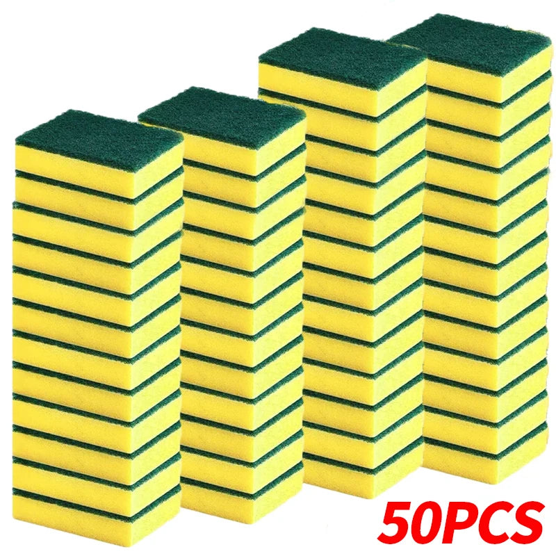 Set of 50 double-sided magic cleaning sponges by Corporación Turística, highly absorbent and effective for household cleaning tasks.