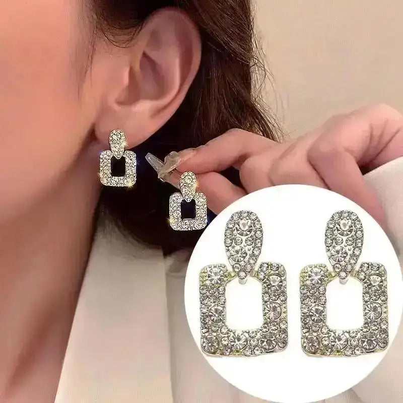 Korean fashion pearl tassel earrings with needle hook, featuring 5mm crystal beads and elegant fringe design.