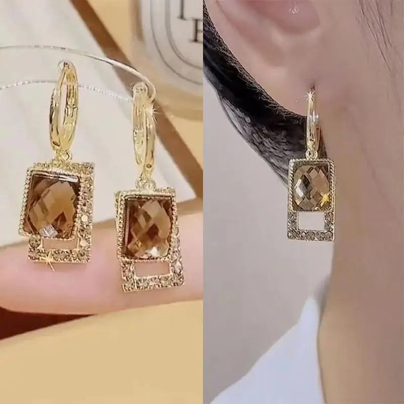 Korean-style pearl tassel earrings with needle hook, featuring 5mm crystals and elegant design for fashionable accessories.