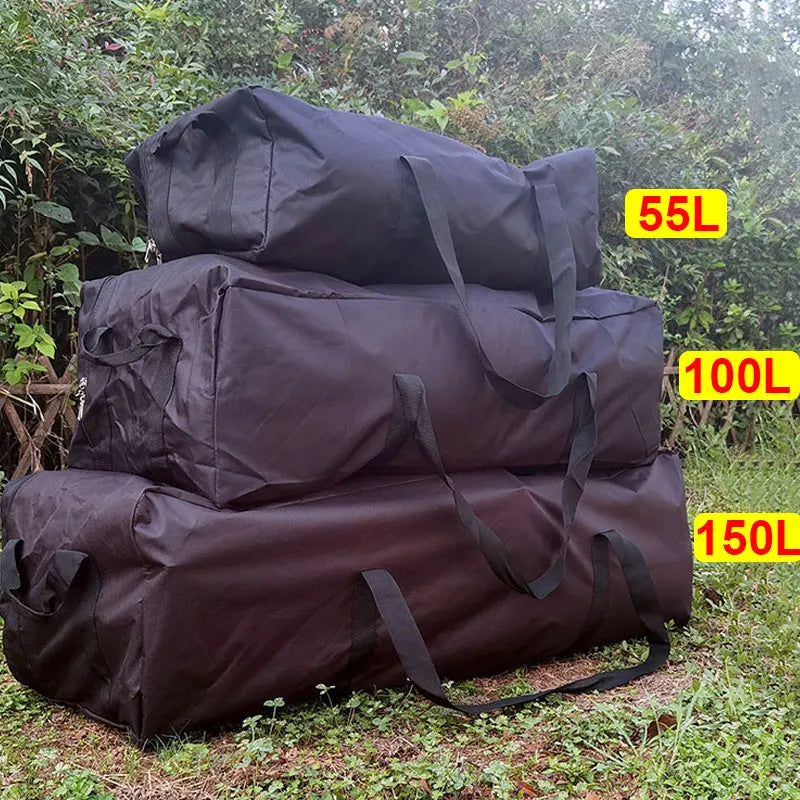 55L camping gear storage bag by Corporación Turística, durable coffee-colored travel and camping equipment organizer.