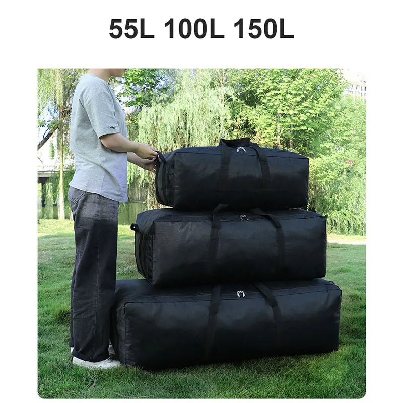 55L camping gear storage bag by Corporación Turística, durable travel and camping equipment organizer in coffee color.