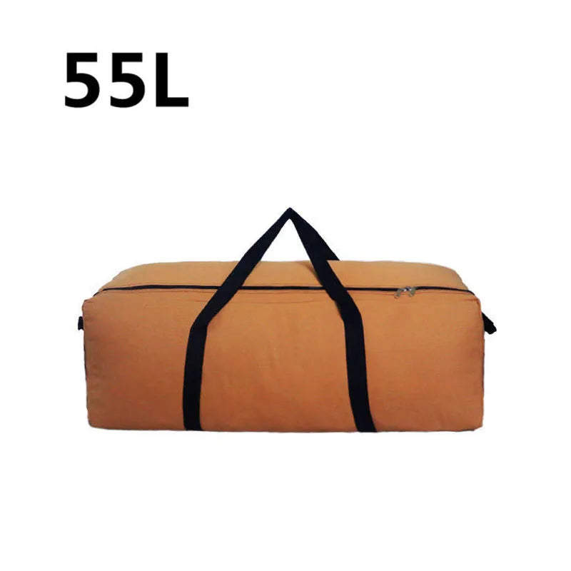 55L camping gear storage bag by Corporación Turística, durable coffee-colored travel and camping equipment organizer.