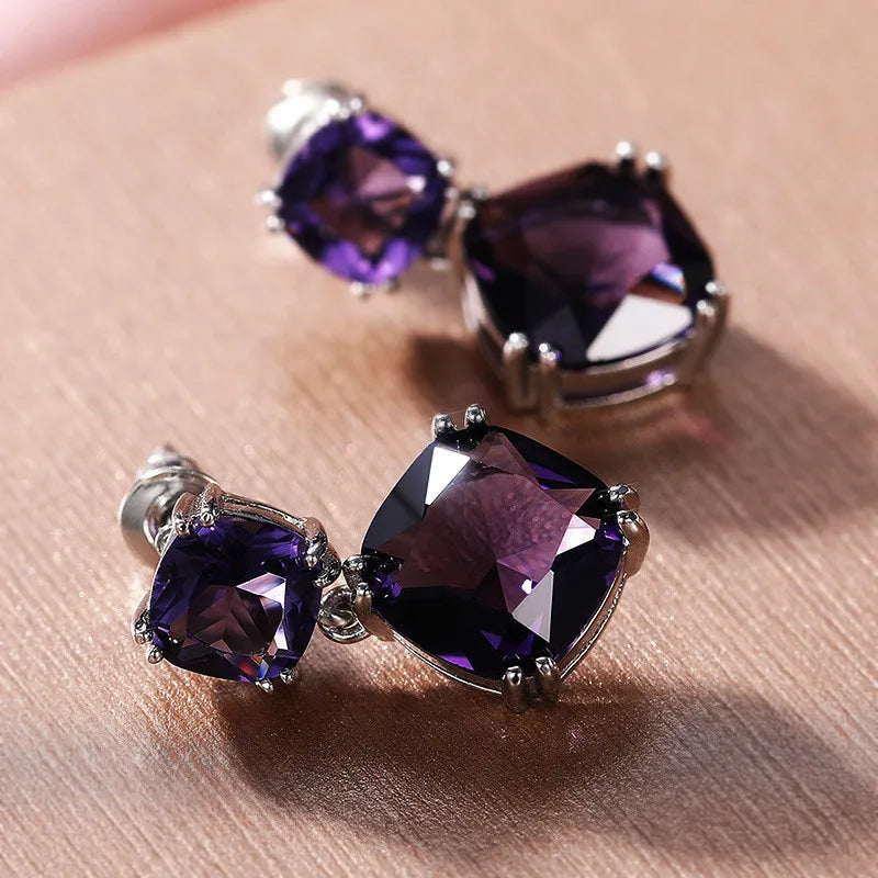 Sterling silver 925 wedding earrings for bride with sparkling cubic zirconia, elegant jewelry for special occasions.