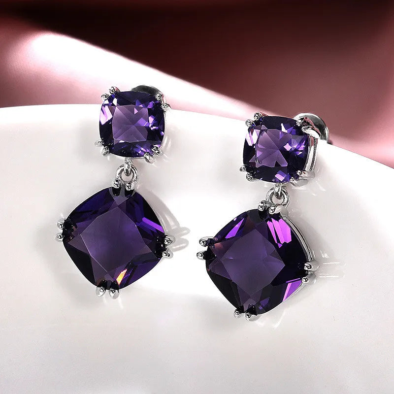 Sterling silver 925 bridal earrings with sparkling cubic zirconia, elegant jewelry for brides from Corporación Turística.