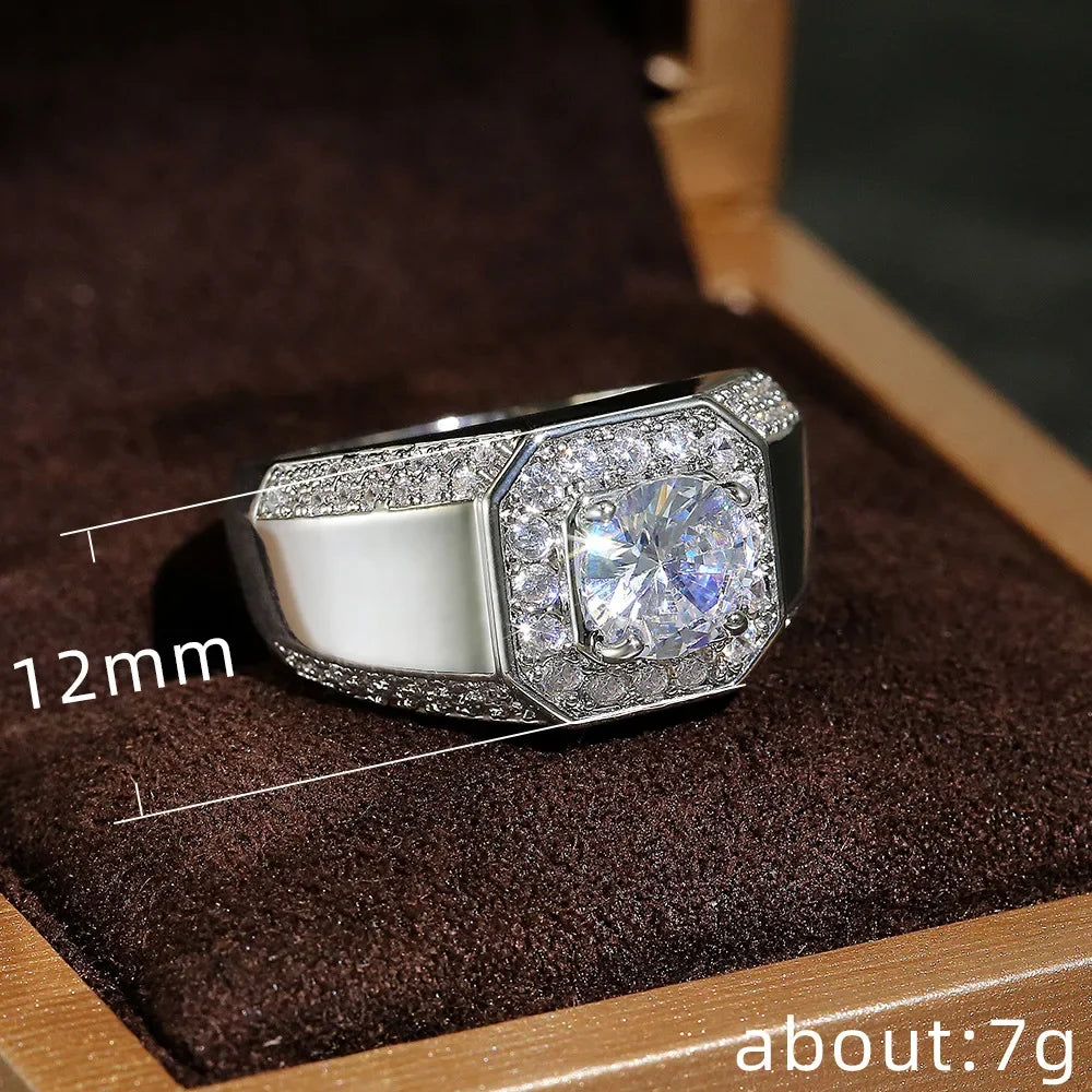 Elegant silver 925 wedding ring with a sparkling gemstone, crafted by Corporación Turística, showcasing luxurious jewelry design.