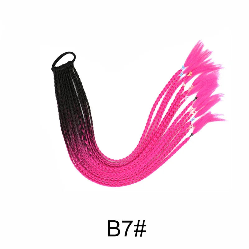 Multicolor rainbow synthetic hair extensions by Corporación Turística, 24 inches long, with vibrant multicolor strands.