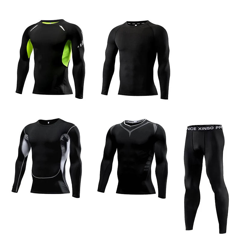 Men's compression sports set by Corporación Turística, includes athletic top and shorts designed for active wear and performance.