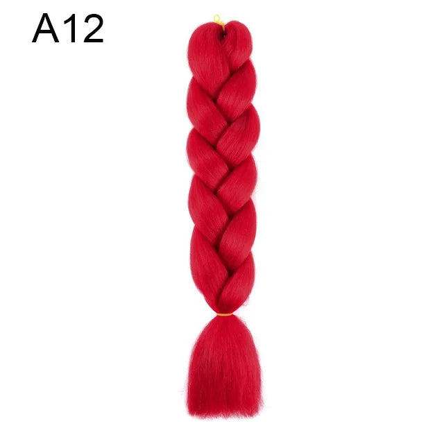 24-inch synthetic ombré braided hair extension in a single pack, showcasing smooth, styled braids with a natural ombré color transition.
