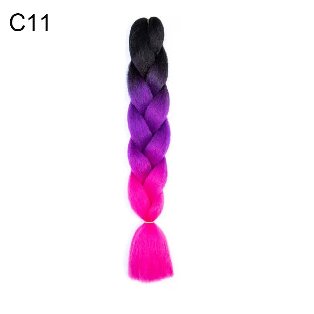 Synthetic ombré braided hair extension in 24 inches, one pack, from Corporación Turística, with a natural, textured braid appearance.