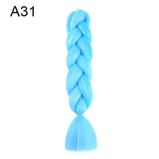 Synthetic ombré braided hair extension, 24 inches long, from Corporación Turística, displayed in a close-up view.