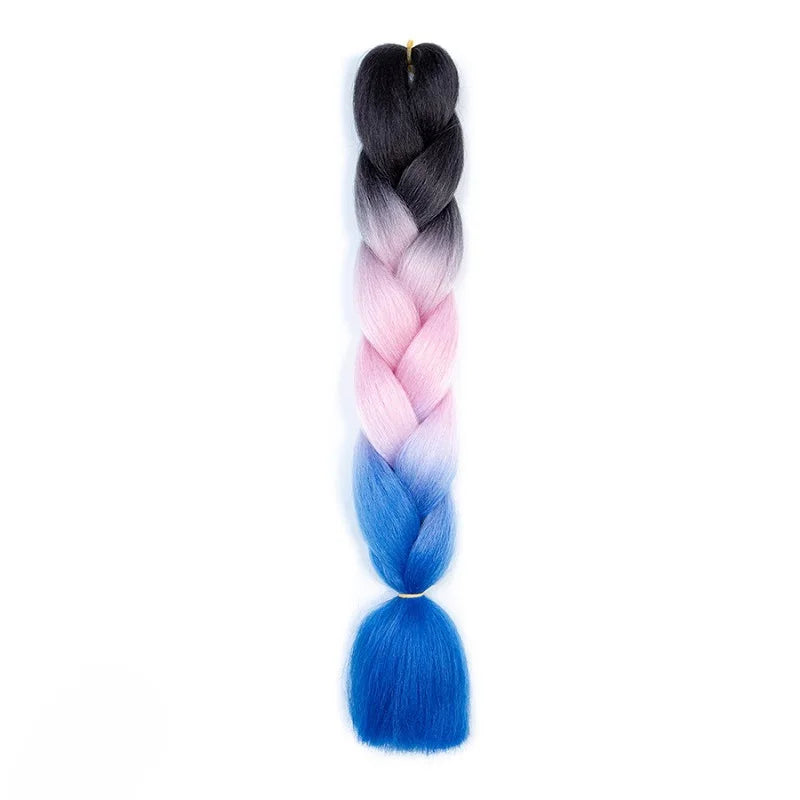 Long synthetic Yaki braids, 24 inches, in a natural straight style, displayed in a single bundle with shiny, smooth texture.