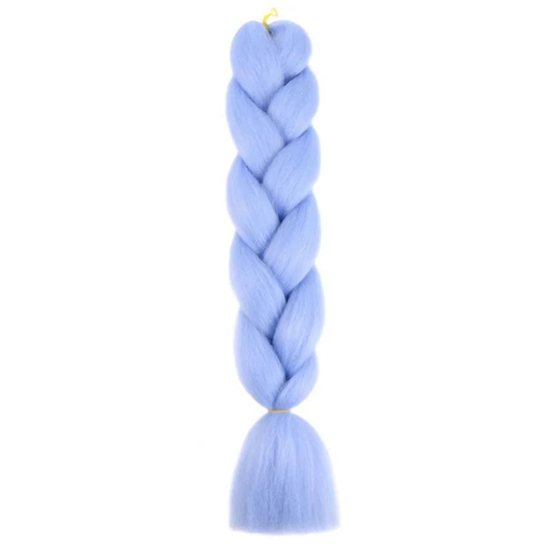 Long synthetic Yaki braids, 24 inches, straight, from Corporación Turística, shown in a natural black color.