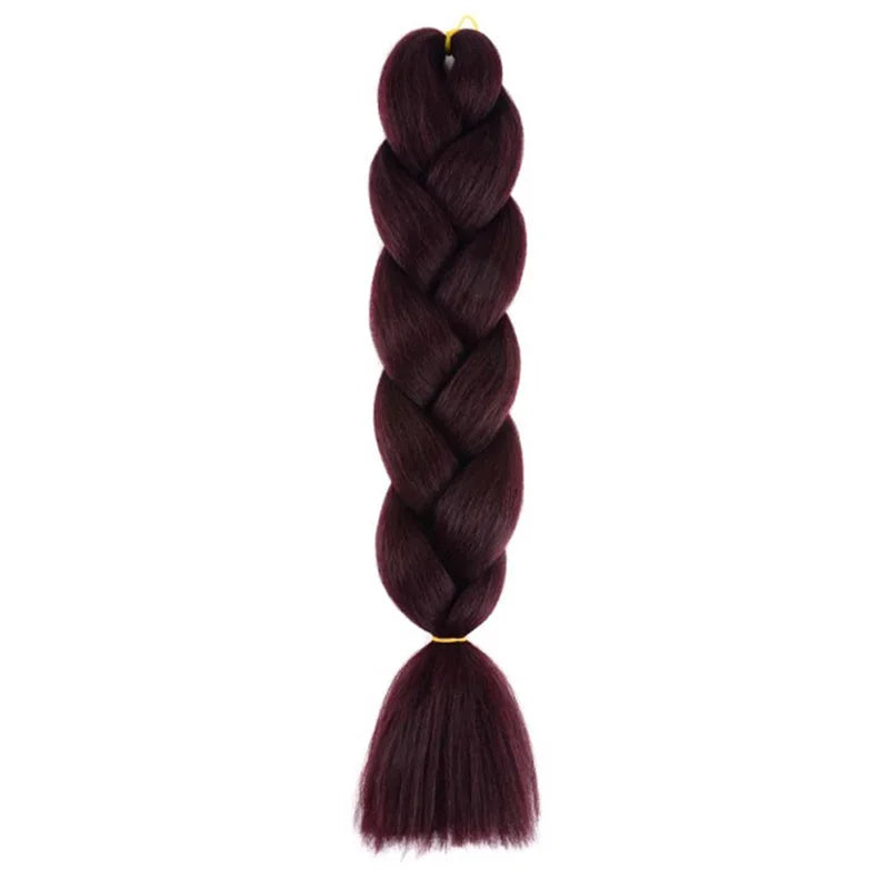 Larga trenza Yaki sintética recta de 24 pulgadas, cabello artificial para extensiones o peinados, en color natural.