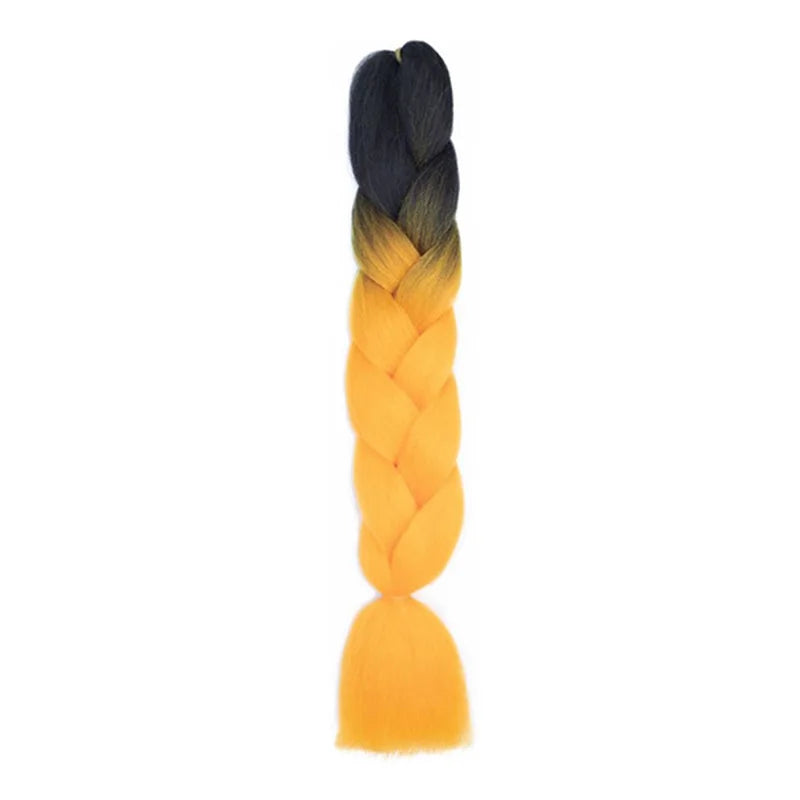 Long synthetic Yaki braids, 24 inches, straight style, from Corporación Turística, displayed in a close-up image of the hair strands.