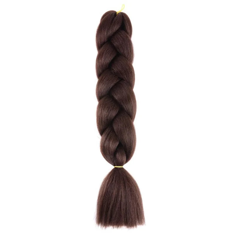 Long synthetic Yaki braid extensions, 24 inches, straight style, from Corporación Turística, shown in natural black color.