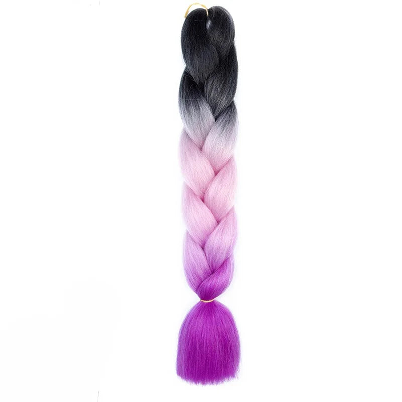 Long synthetic Yaki straight braids, 24 inches, from Corporación Turística, shown in a natural, realistic hair extension style.
