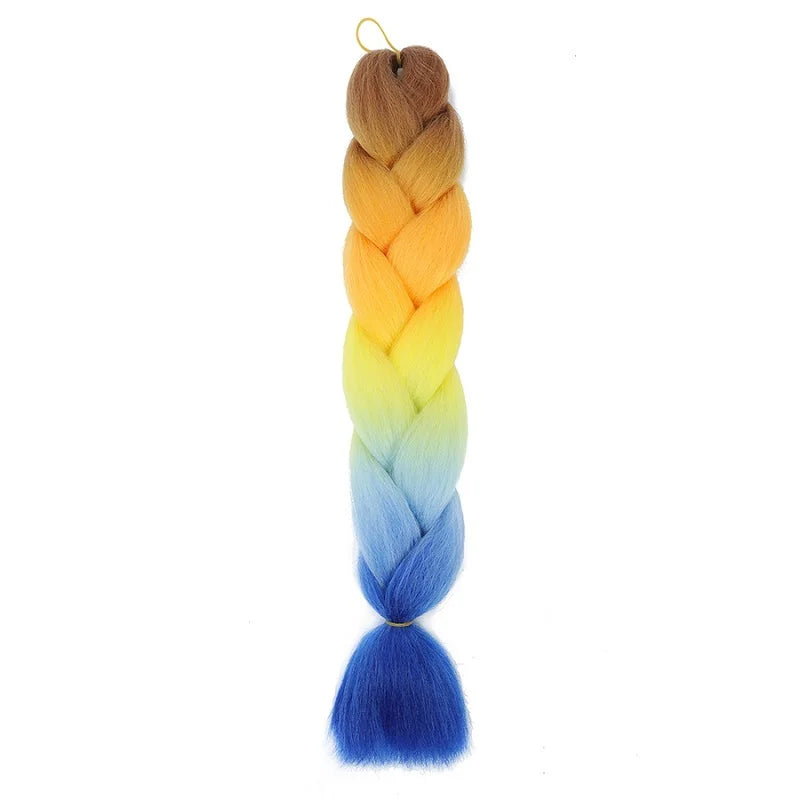 Long synthetic Yaki braids, 24 inches, straight style, from Corporación Turística, shown in a natural, realistic hair texture.