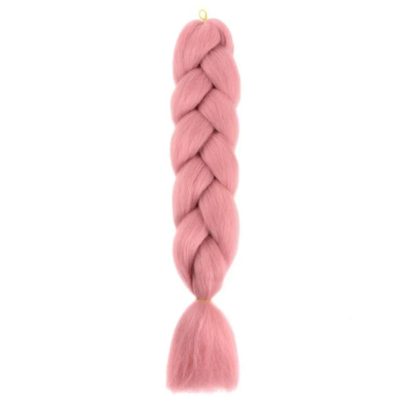 Long synthetic Yaki braids, 24 inches, from Corporación Turística, showing straight, realistic textured hair extensions.