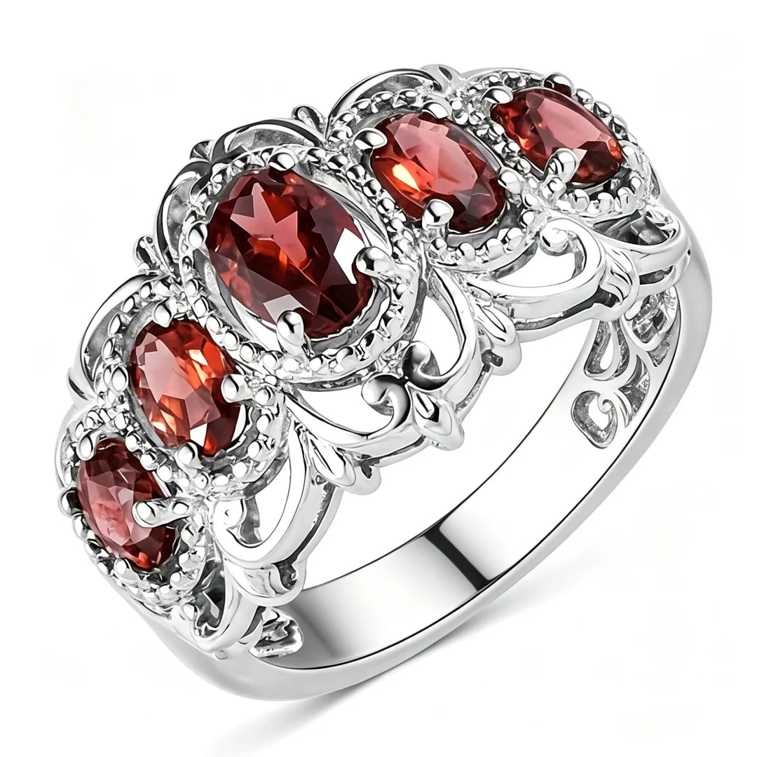 Elegant silver crown ring for women featuring a cut-style design, crafted by Corporación Turística.