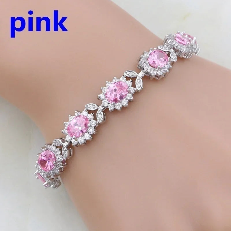 Elegant fashion crystal gemstone bracelet from Corporación Turística featuring colorful rainbow hues and stylish design.