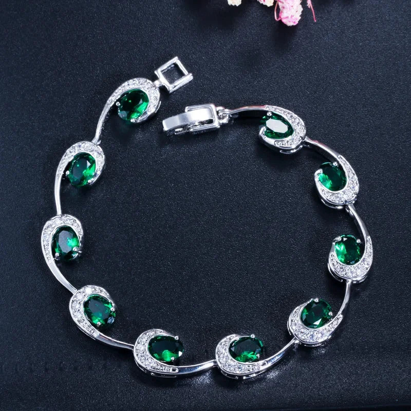 Elegant fashion crystal gemstone bracelet featuring colorful rainbow hues, crafted by Corporación Turística.
