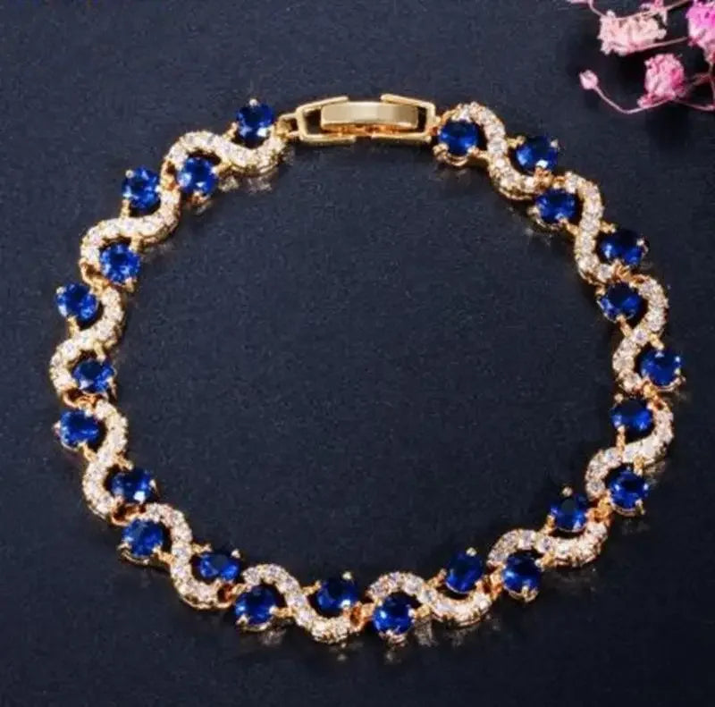 Elegant crystal gemstone bracelet by Corporación Turística with colorful rainbow design and fashionable temperament.