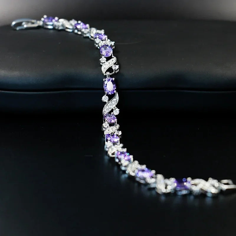 Elegant crystal gemstone bracelet by Corporación Turística, featuring colorful, fashionable design with temperamento and stylish appeal.