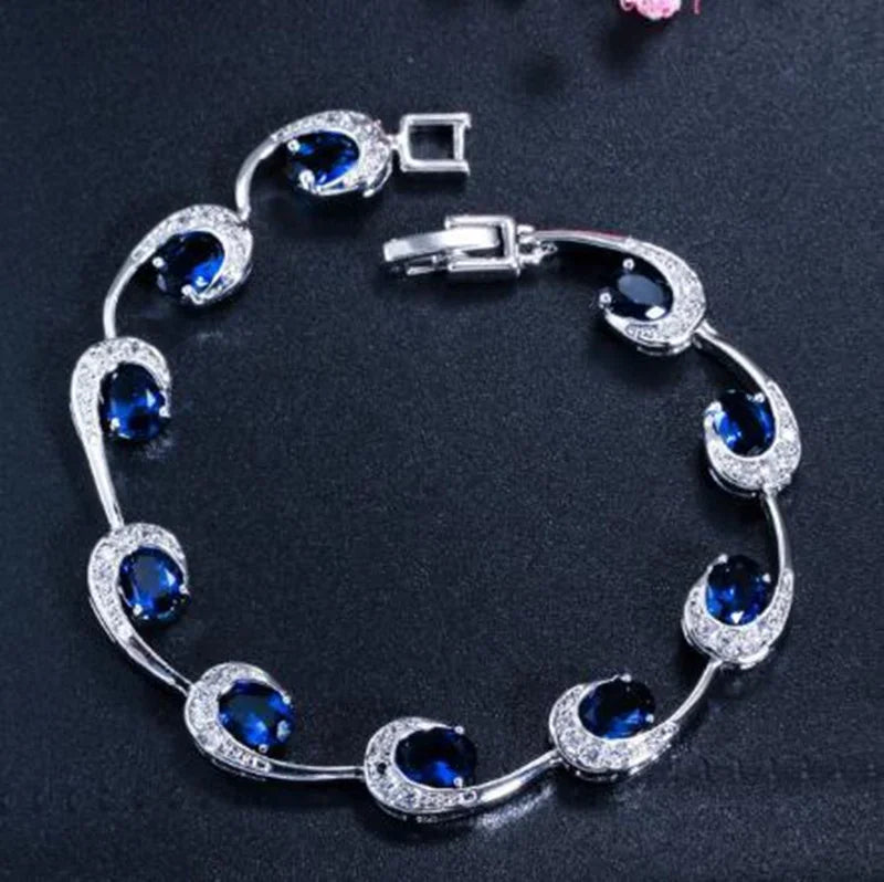 Elegant fashion crystal gemstone bracelet featuring colorful rainbow gemstones, perfect for stylish accessories.