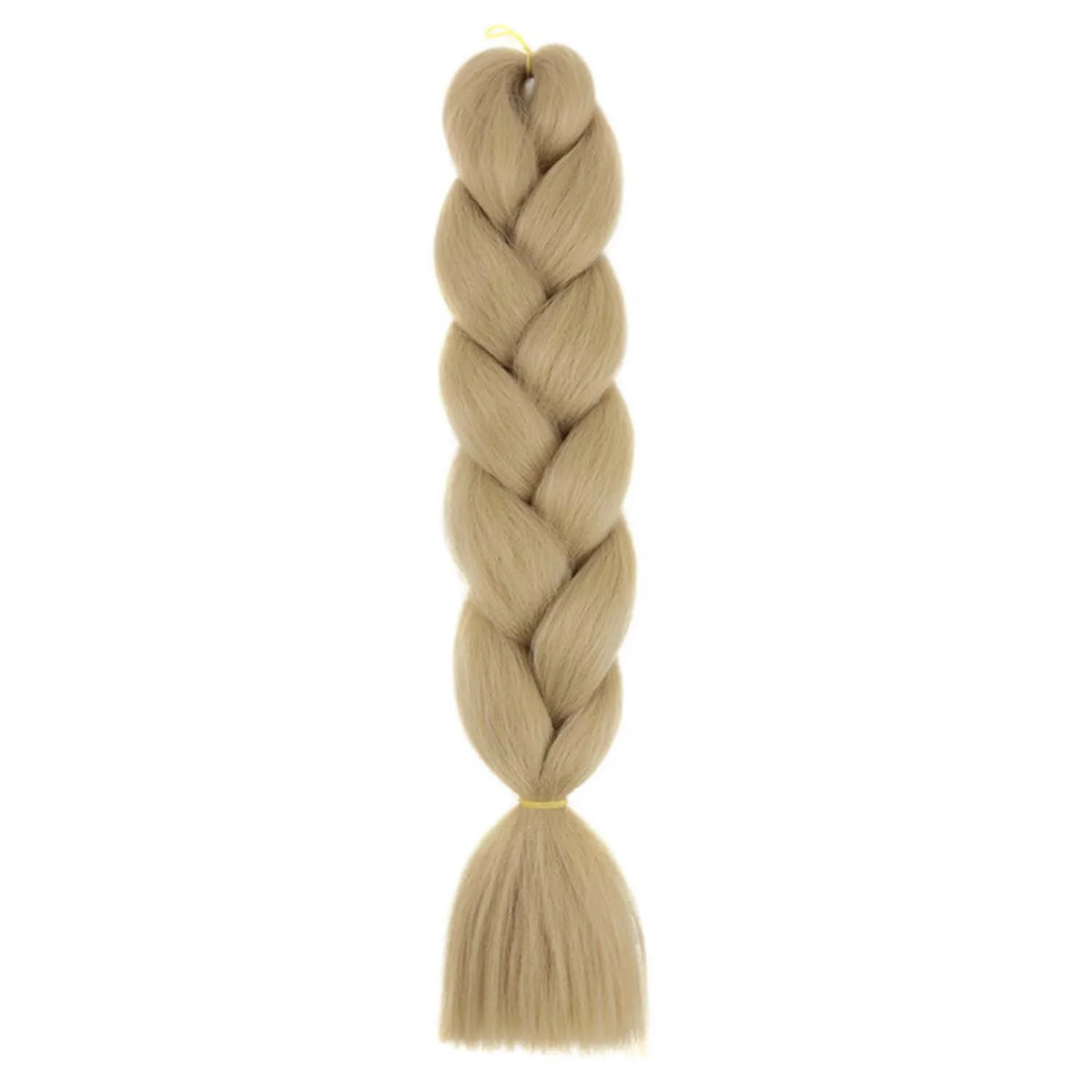 Long purple synthetic braided hair extensions by Corporación Turística, styled in multiple thin braids.