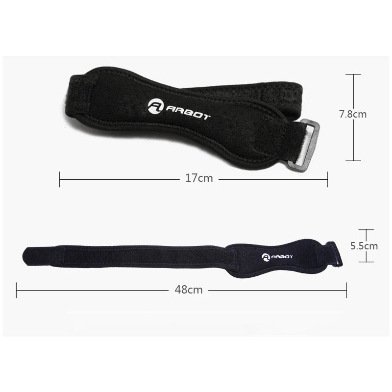 Adjustable knee brace for patellar tendon support, designed for knee pain relief and stability, by Corporación Turística.
