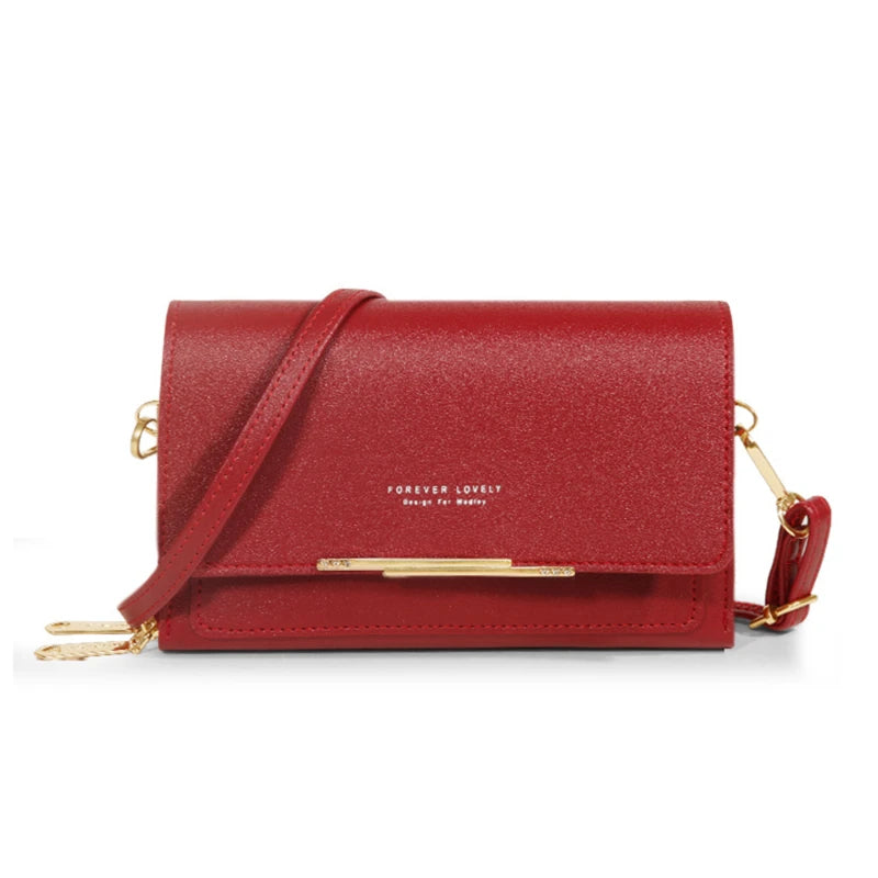 Sky blue Korean-style handbag for women, large capacity, elegant casual design, ideal as a mobile wallet accessory.