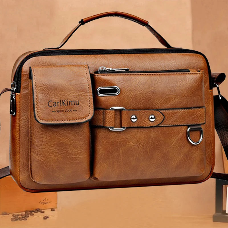 Retro men's messenger bag by Corporación Turística, waterproof, with large capacity and portable design for everyday use.